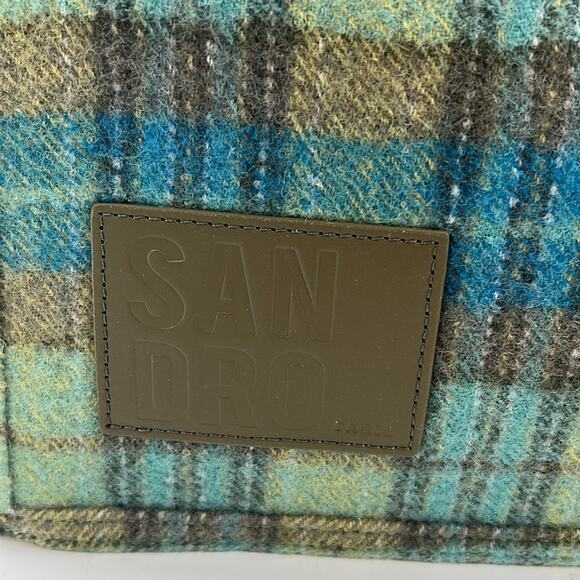 Sandro Kasbah Tartan Tote Bag - Green/Blue - New with tags - MSRP $370 - Picture 3 of 8